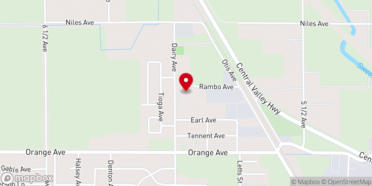 Map showing location of Harvest Community Baptist Church