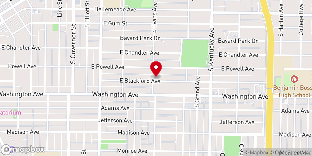 Map showing location of Mt Zion Baptist Church