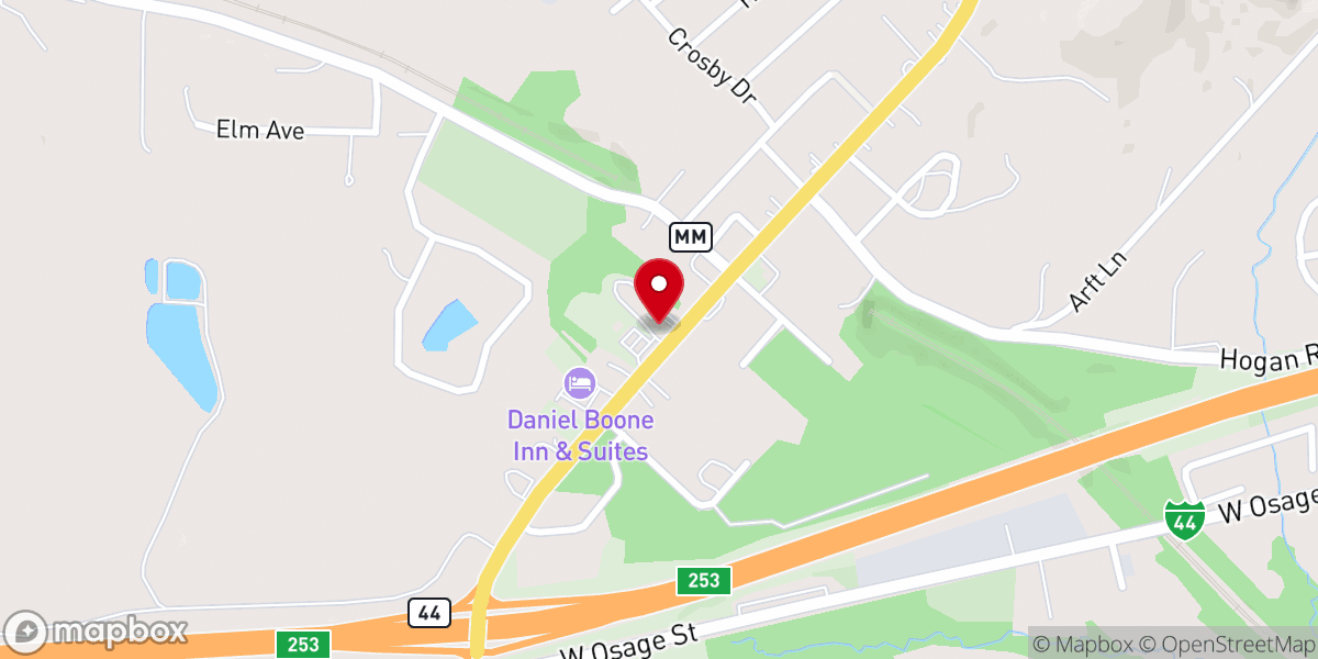 Map showing location of First Baptist Church of Gray Summit