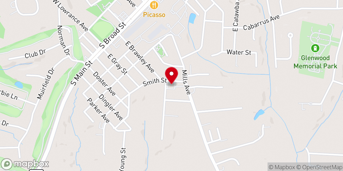 Map showing location of Mooresville Church of God