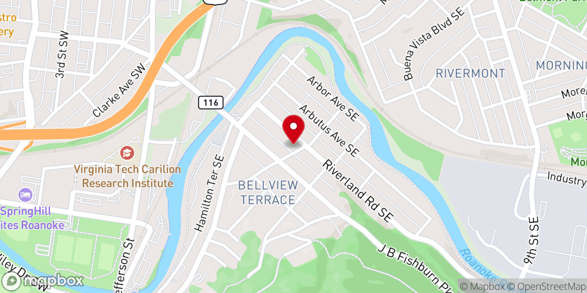 Map showing location of Riverland Road Baptist Church