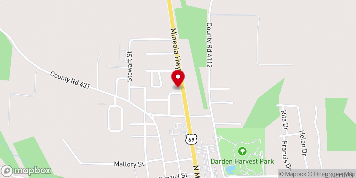 Map showing location of Pop's Honey Fried Chicken