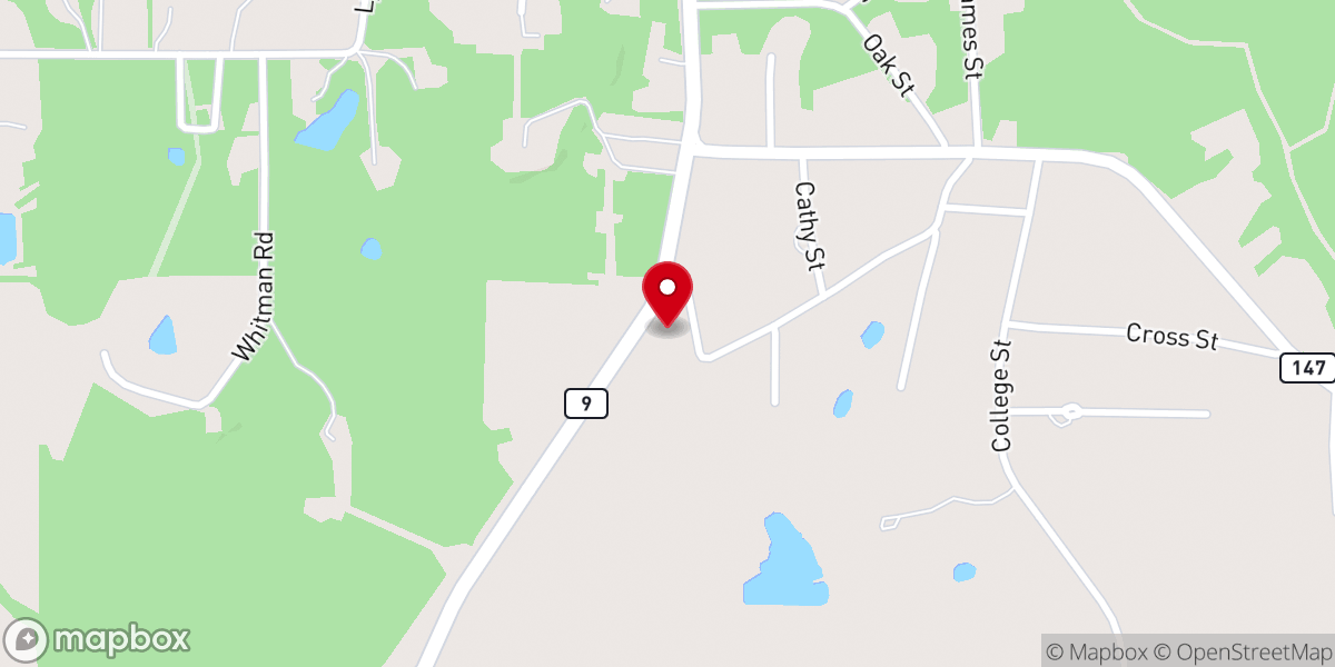 Map showing location of New Hebron Baptist Church