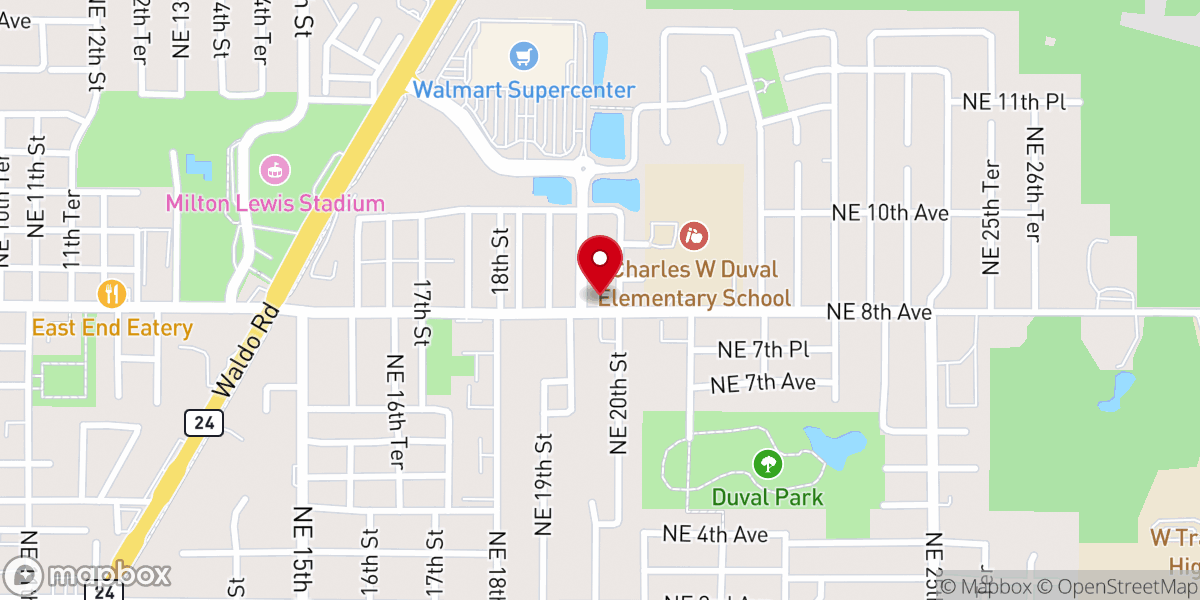 Map showing location of Bartley Temple United Methodist