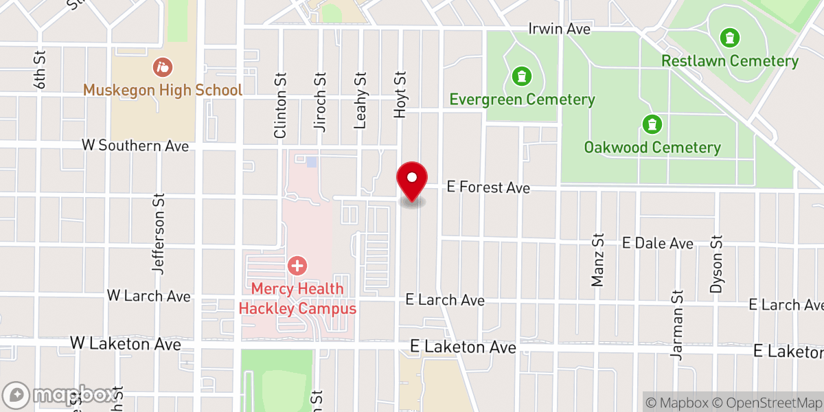 Map showing location of New Life Christian Center