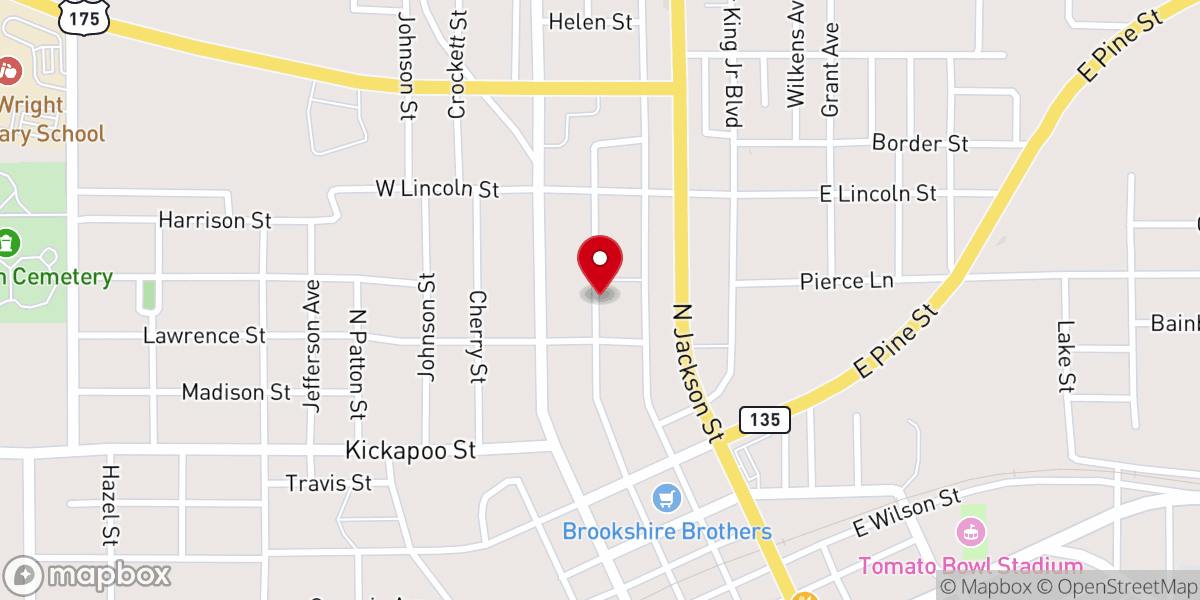 Map showing location of Carter Chapel Baptist Church