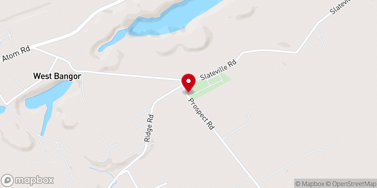 Map showing location of Slateville Presbyterian Church