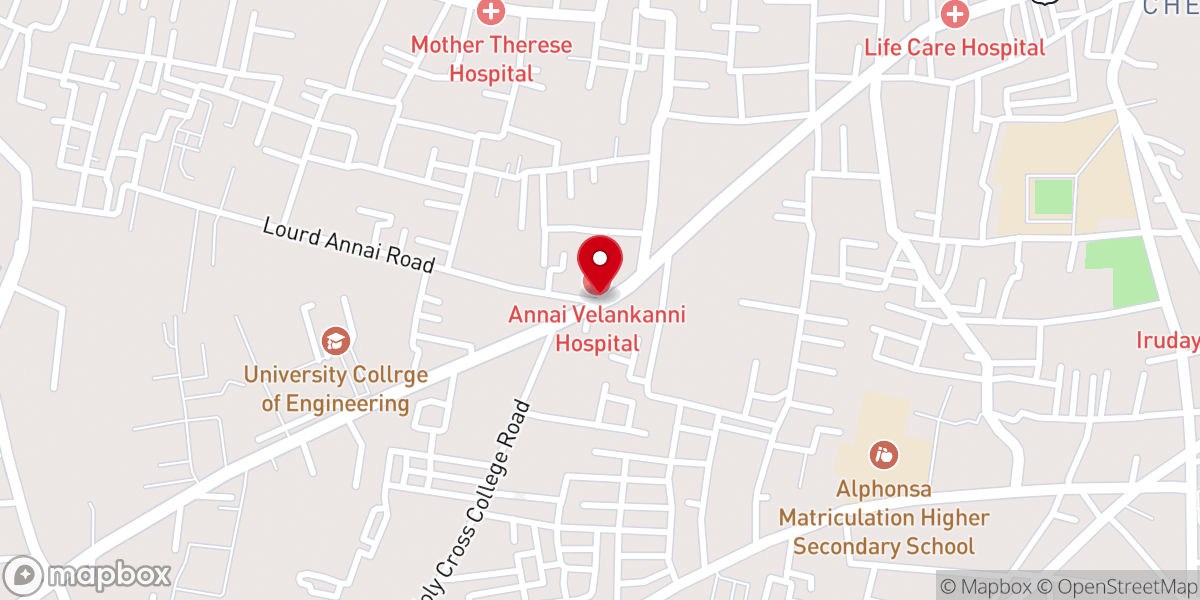 Map showing location of Our lady of Velankanni Grotto