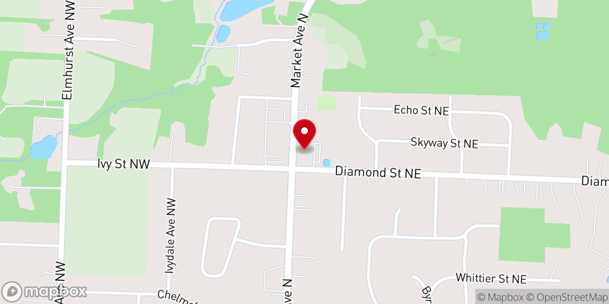 Map showing location of Open Door Baptist Church