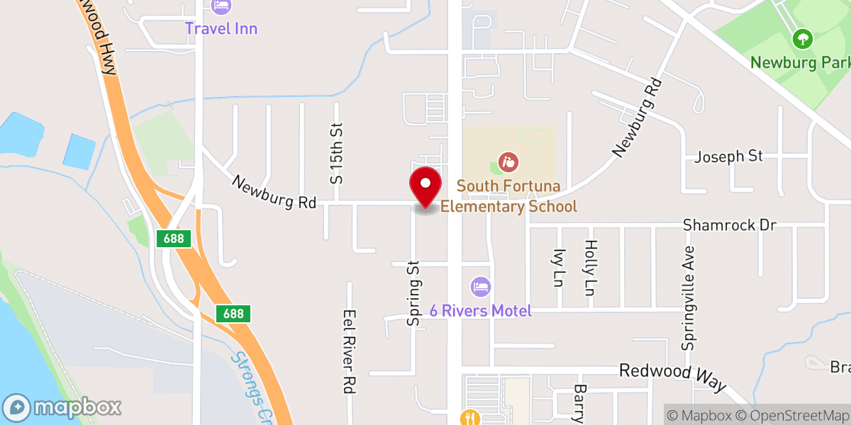 Map showing location of Calvary Christian Center