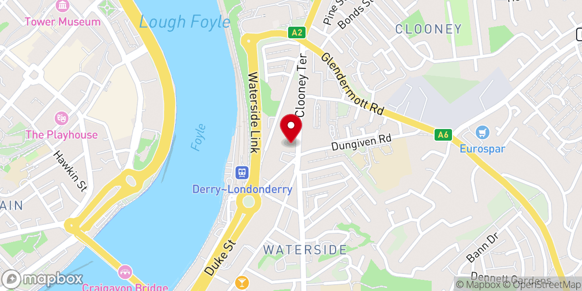 Map showing location of Waterside Presbyterian Church