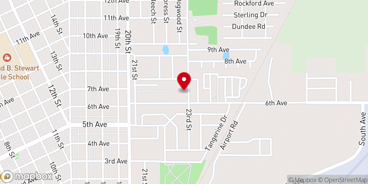 Map showing location of Zephyrhills Bible Missionary Church