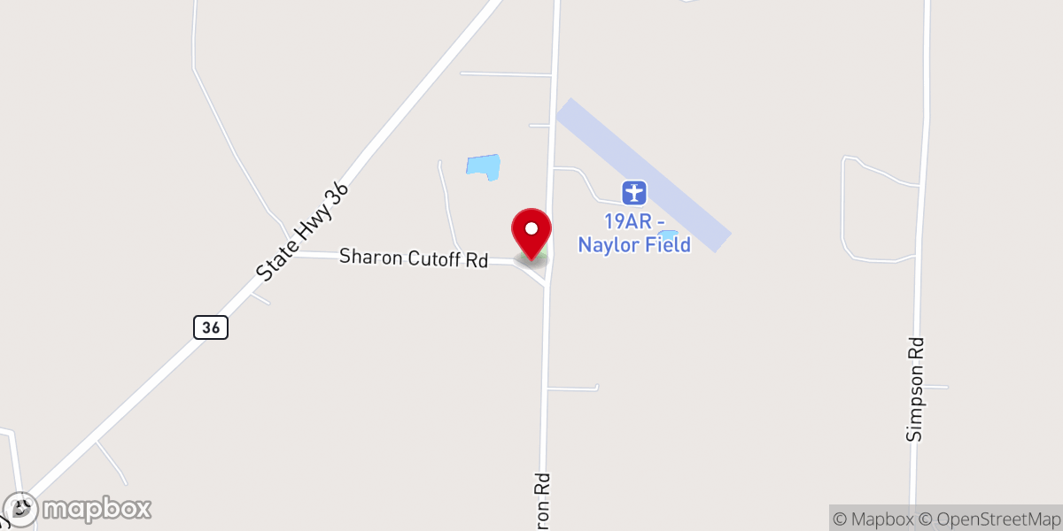 Map showing location of Sharon Freewill Baptist Church