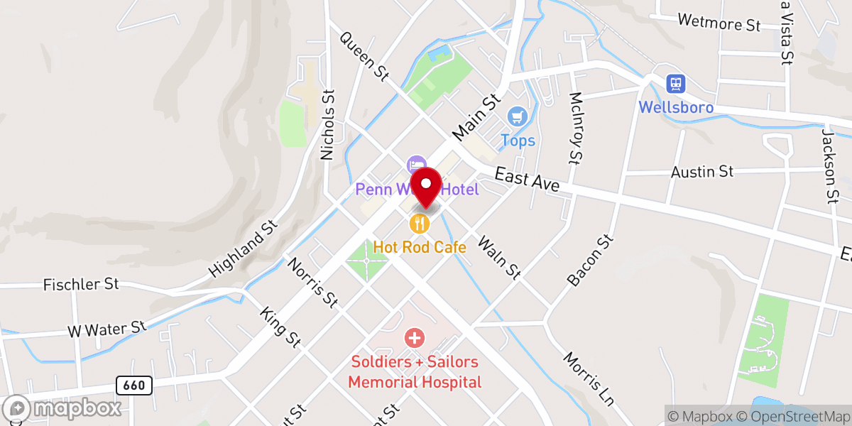 Map showing location of Crossroads Family Worship Center