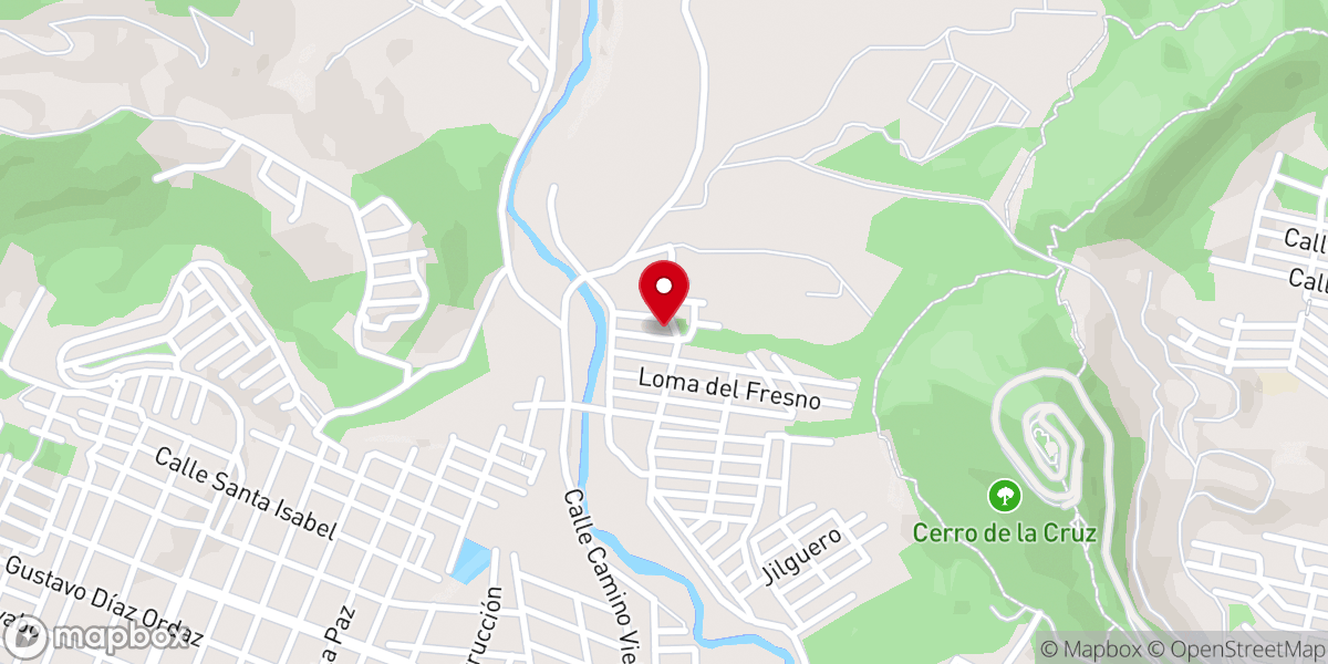 Map showing location of Templo de la Santa Cruz