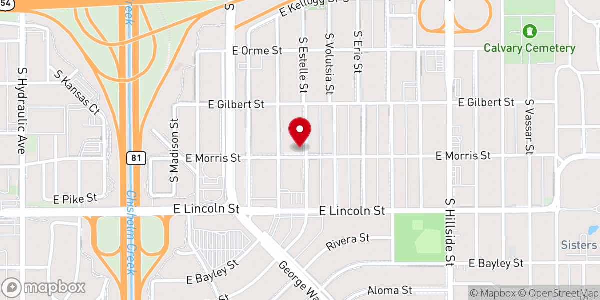 Map showing location of Sunnyside Baptist Church