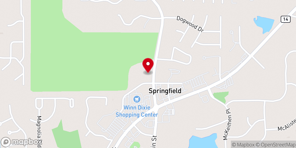 Map showing location of Grandview Pines church of Christ