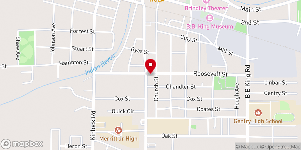 Map showing location of Center CME Church