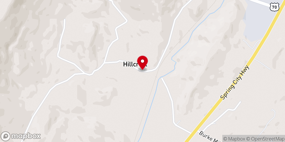 Map showing location of Mountain View Baptist Church