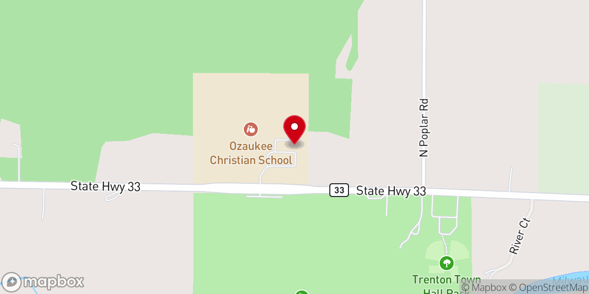 Map showing location of Ozaukee Christian School