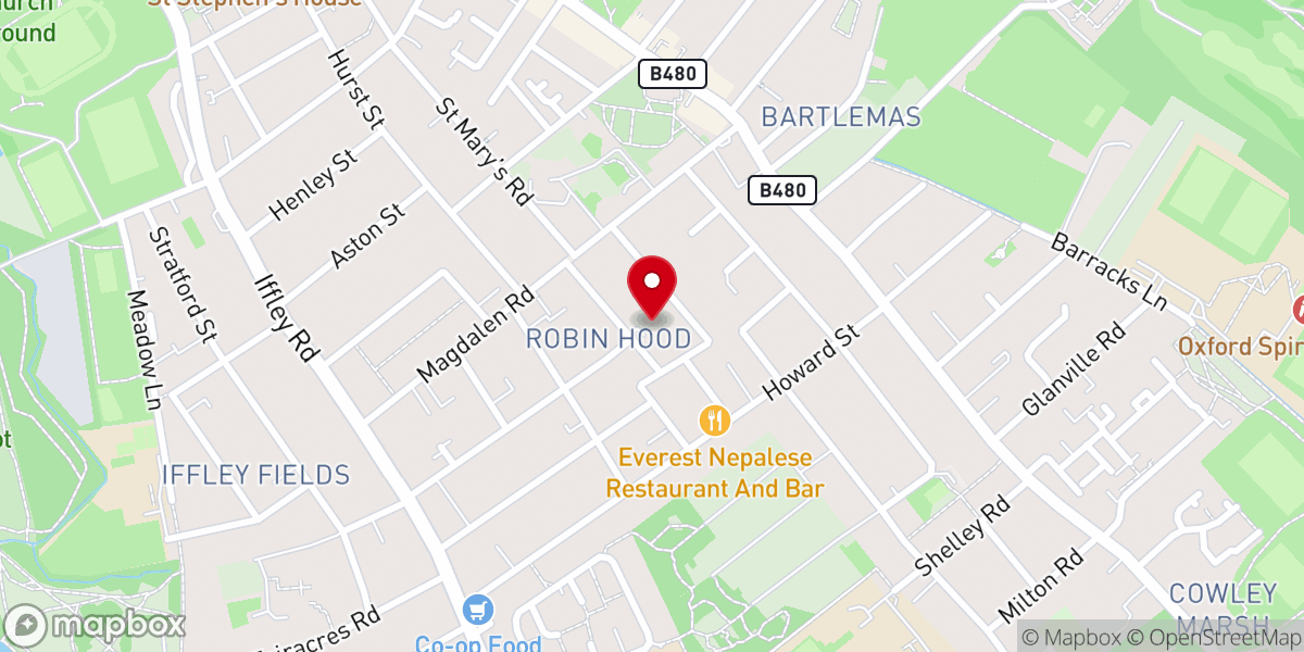Map showing location of Magdalen Road Church