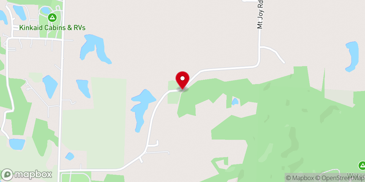 Map showing location of Mount Joy Church