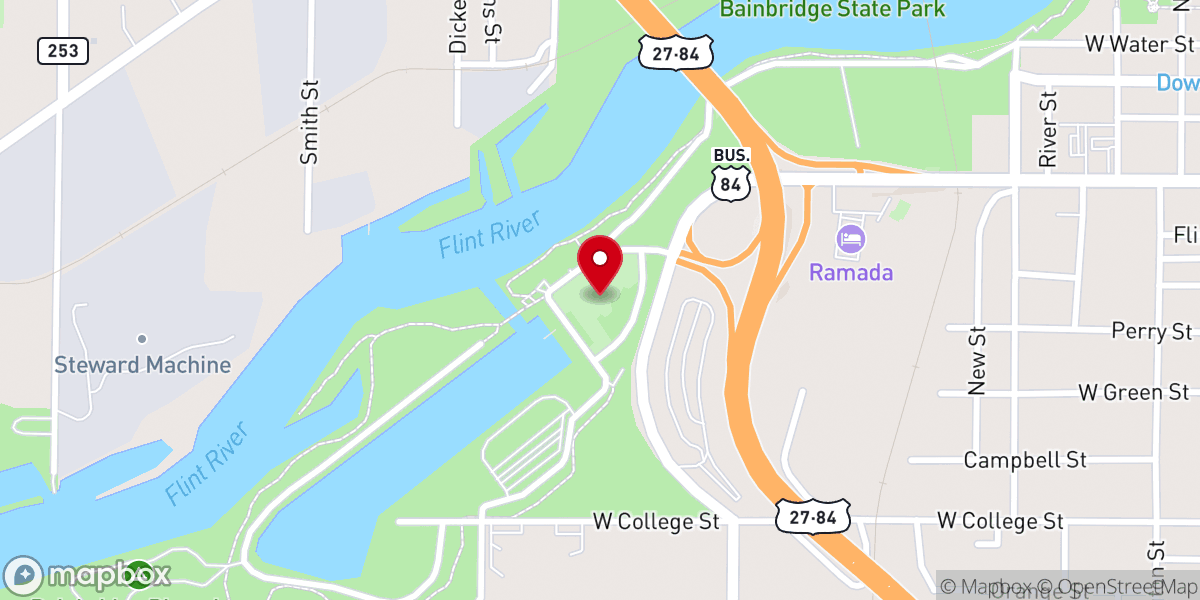 Map showing location of Bainbridge Boat Basin Park