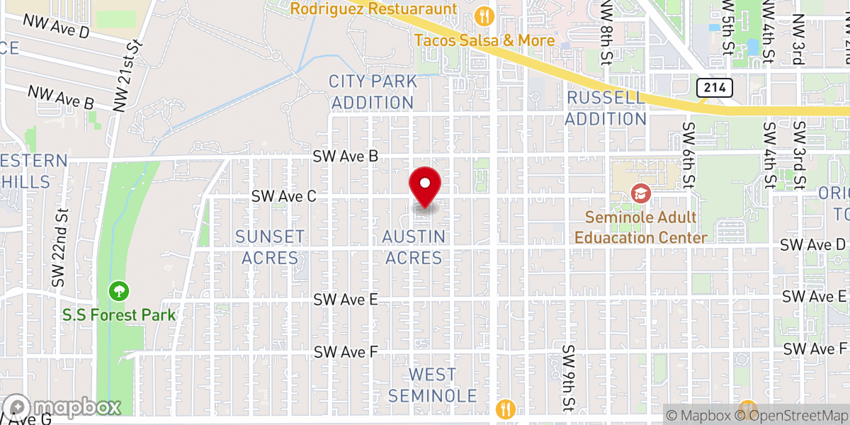 Map showing location of The church in Seminole