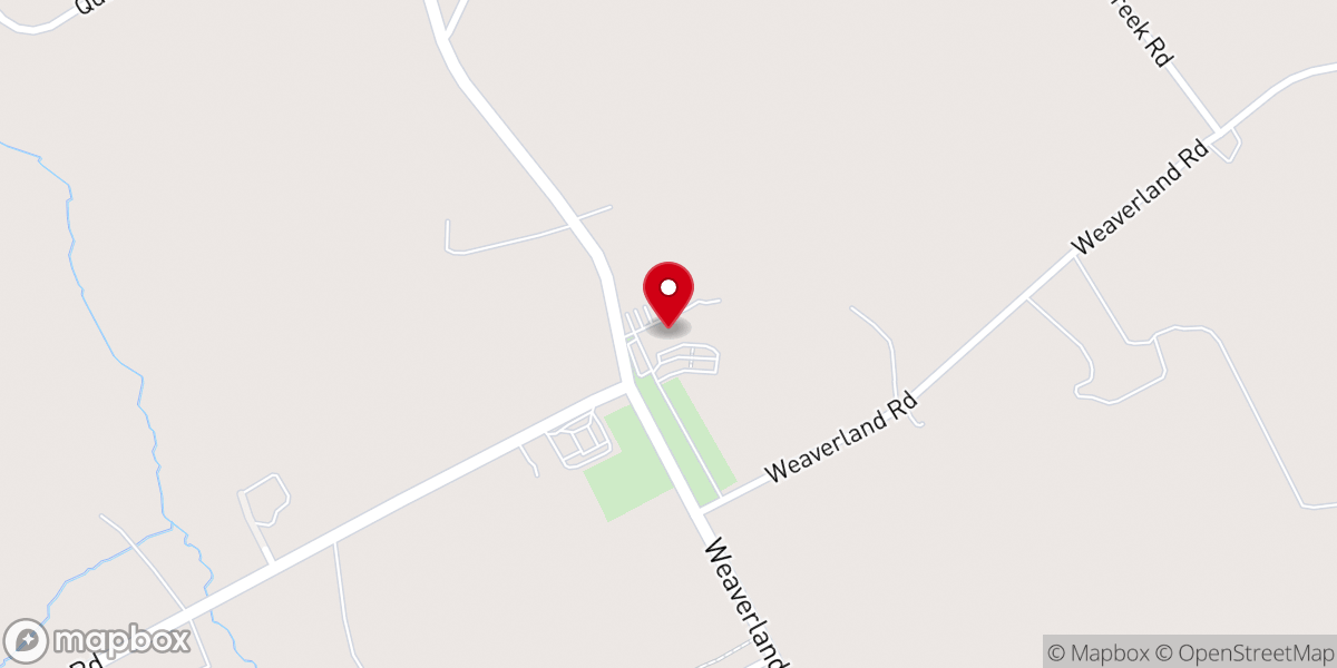 Map showing location of Weaverland Church