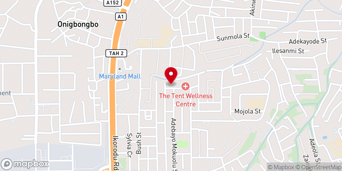 Map showing location of Living Faith Church