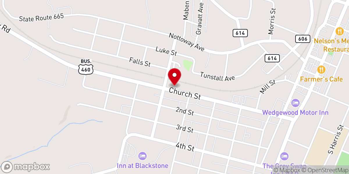 Map showing location of Blackstone Public Works