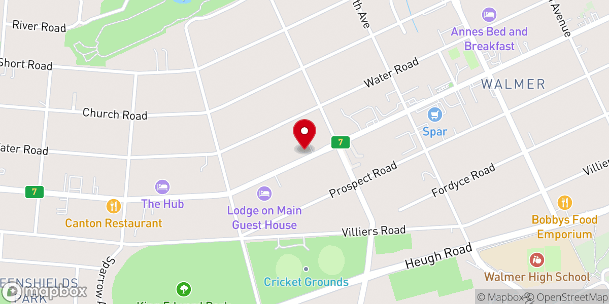 Map showing location of Doxa Deo Walmer
