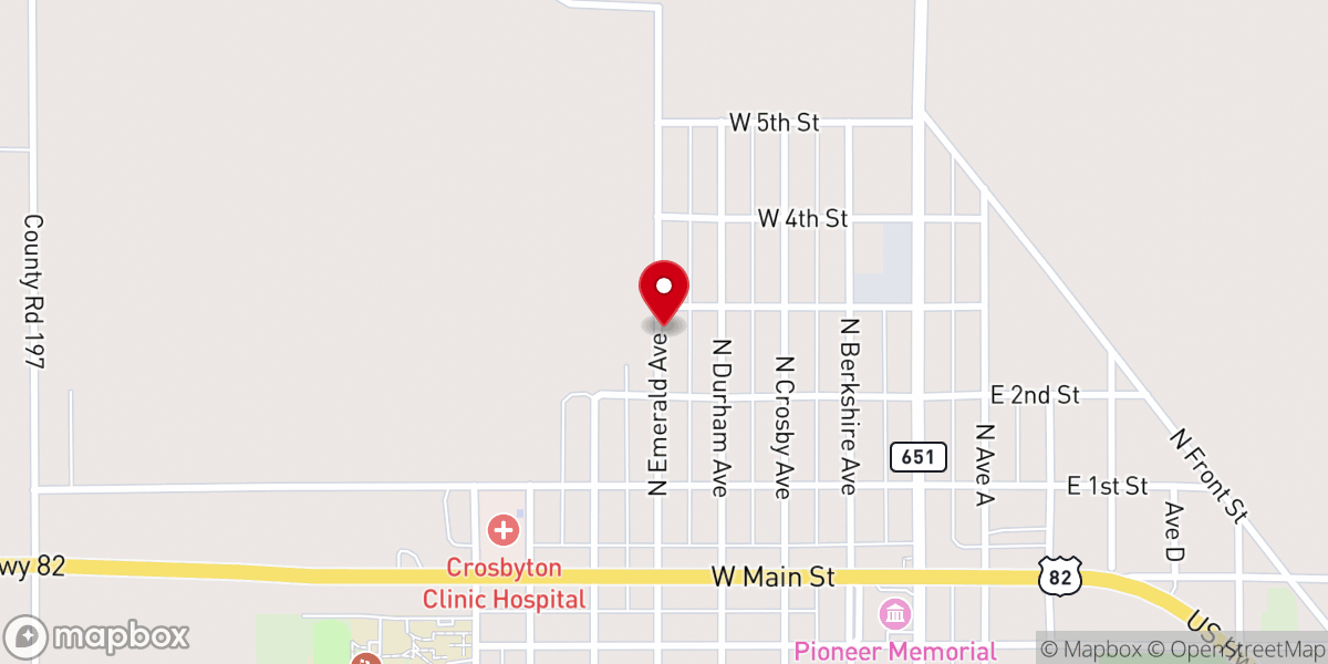 Map showing location of Trinity Worship Center