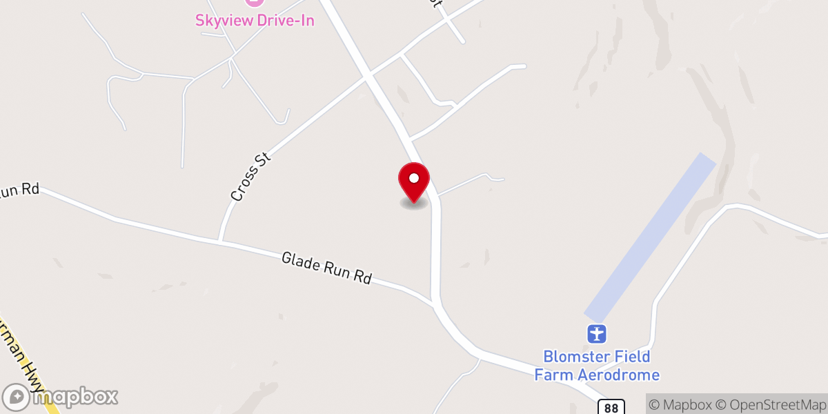 Map showing location of New Providence Church