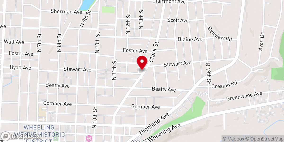 Map showing location of Cambridge Foursquare Church