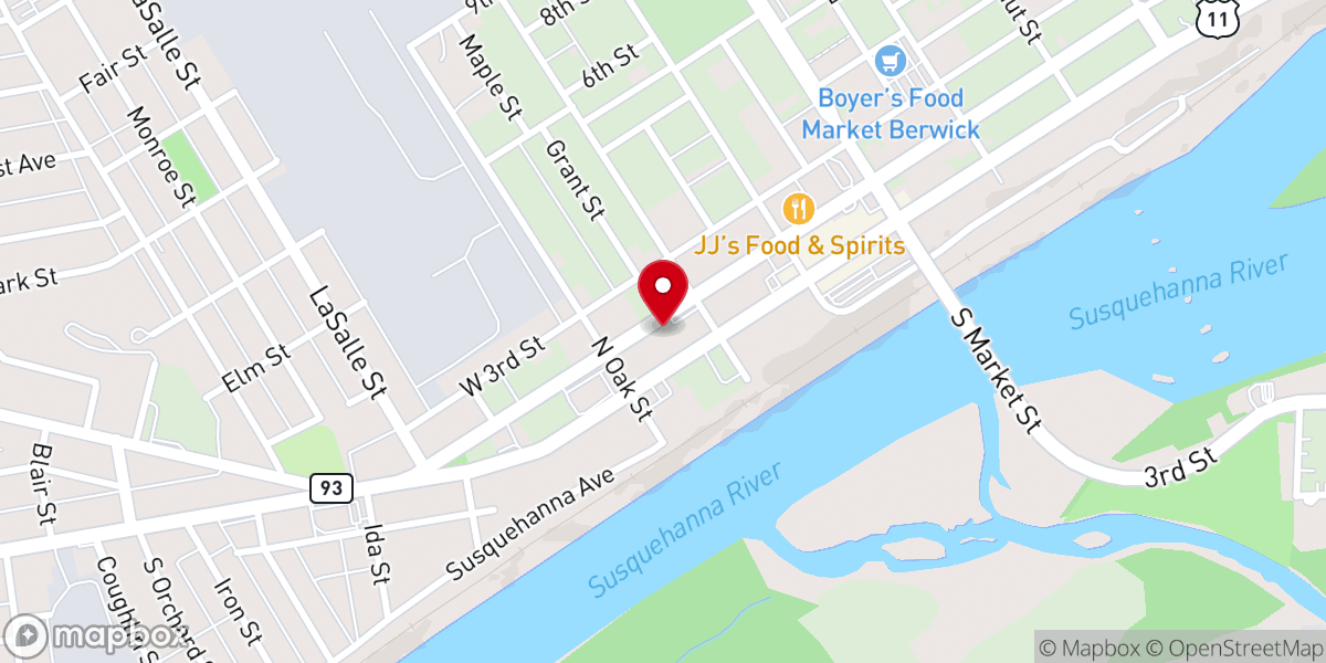 Map showing location of Salvation Army