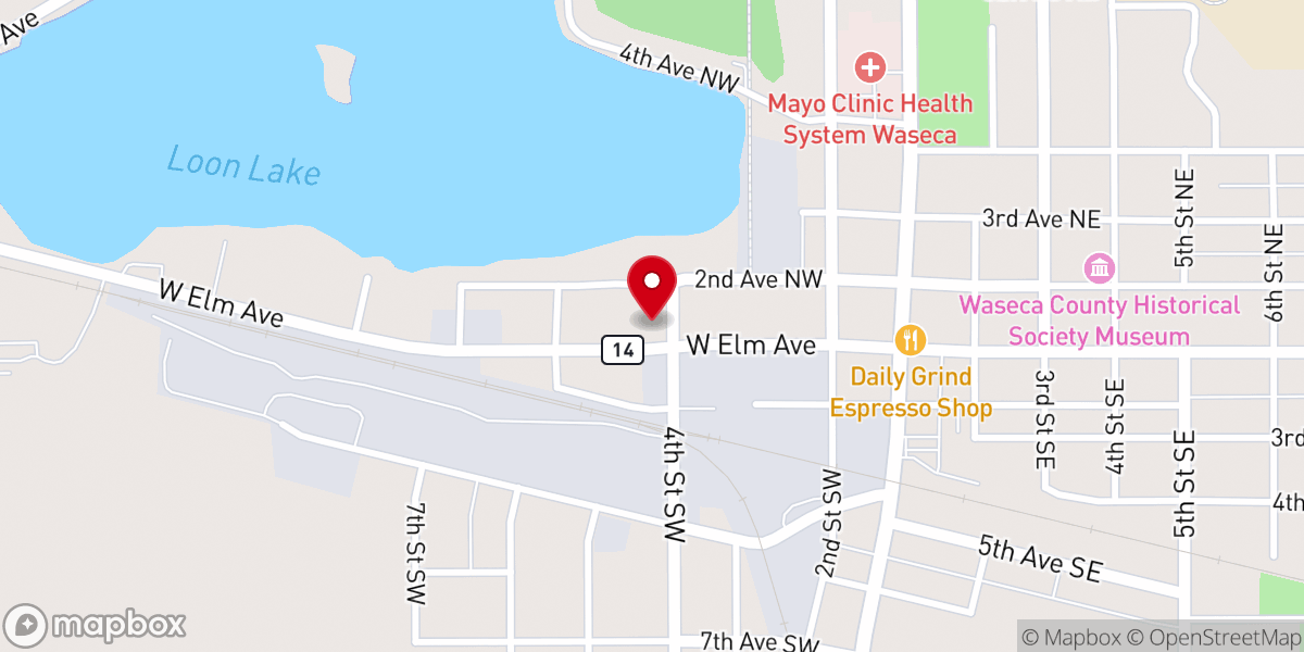Map showing location of Sacred Heart Catholic Church
