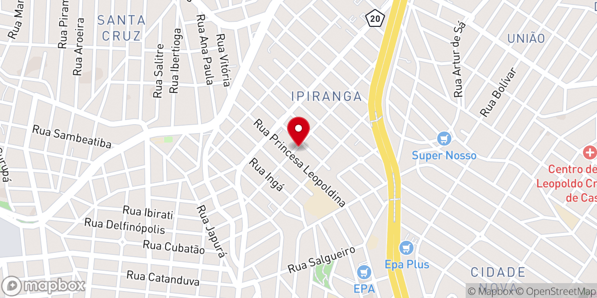 Map showing location of ADBH - Assembleia de Deus - Ipiranga