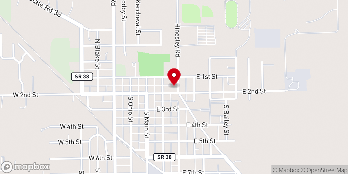 Map showing location of Sheridan United Methodist Church