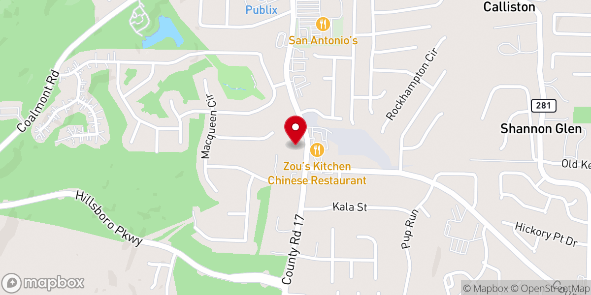 Map showing location of Lamb of God: A Three Streams Church