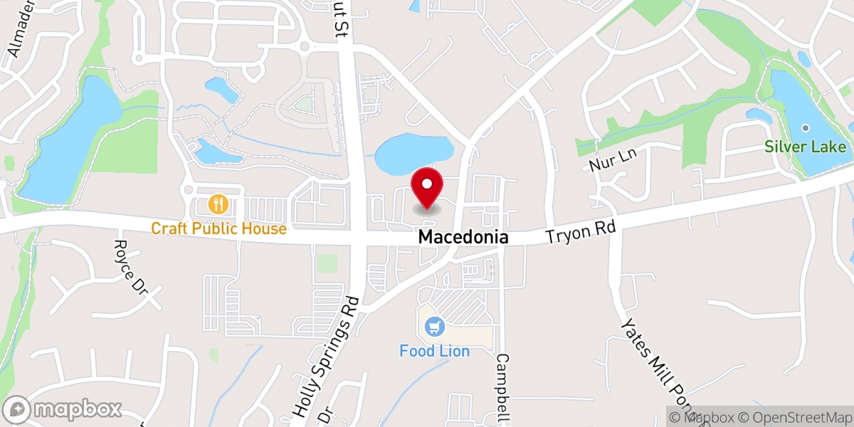 Map showing location of Macedonia United Methodist Church