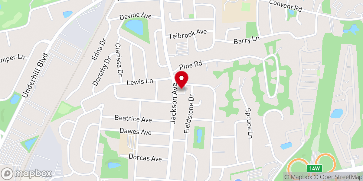 Map showing location of Faith Lutheran Church and School