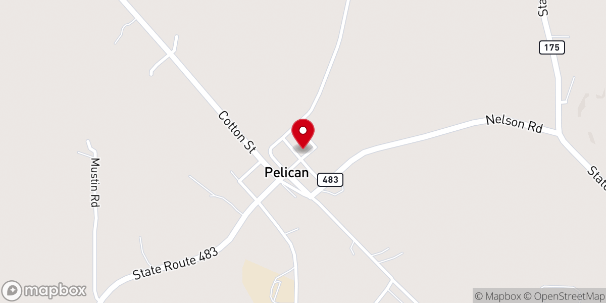 Map showing location of Pelican United Methodist Church
