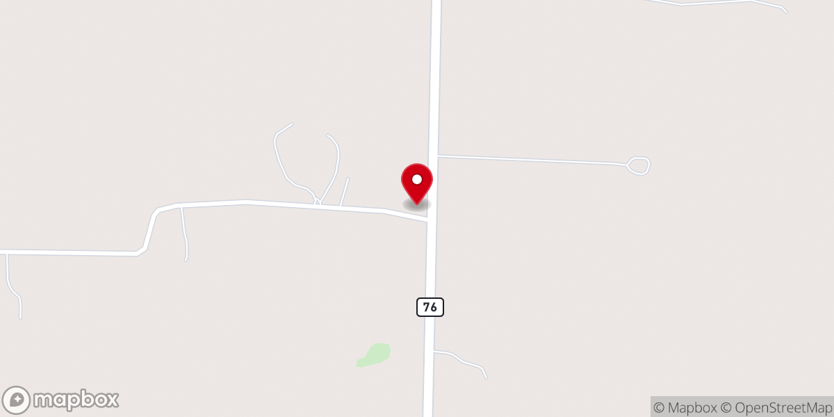Map showing location of Shady Grove Baptist Church