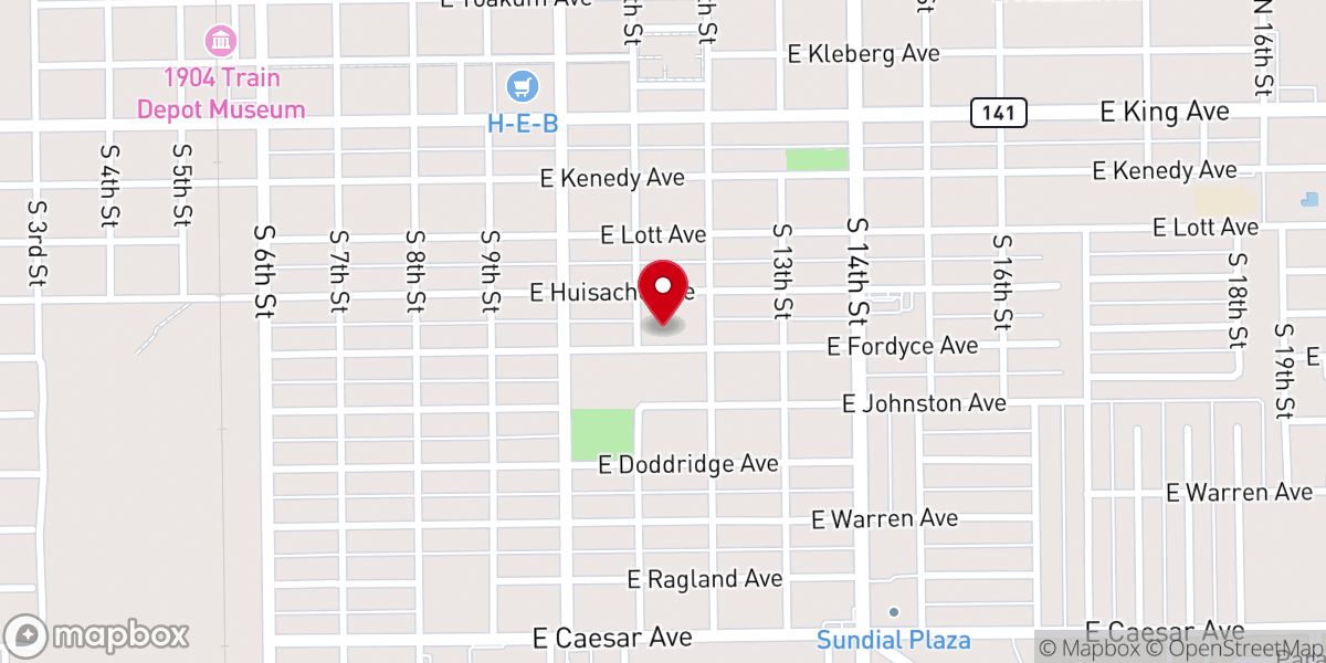Map showing location of Kingsville Church of Christ