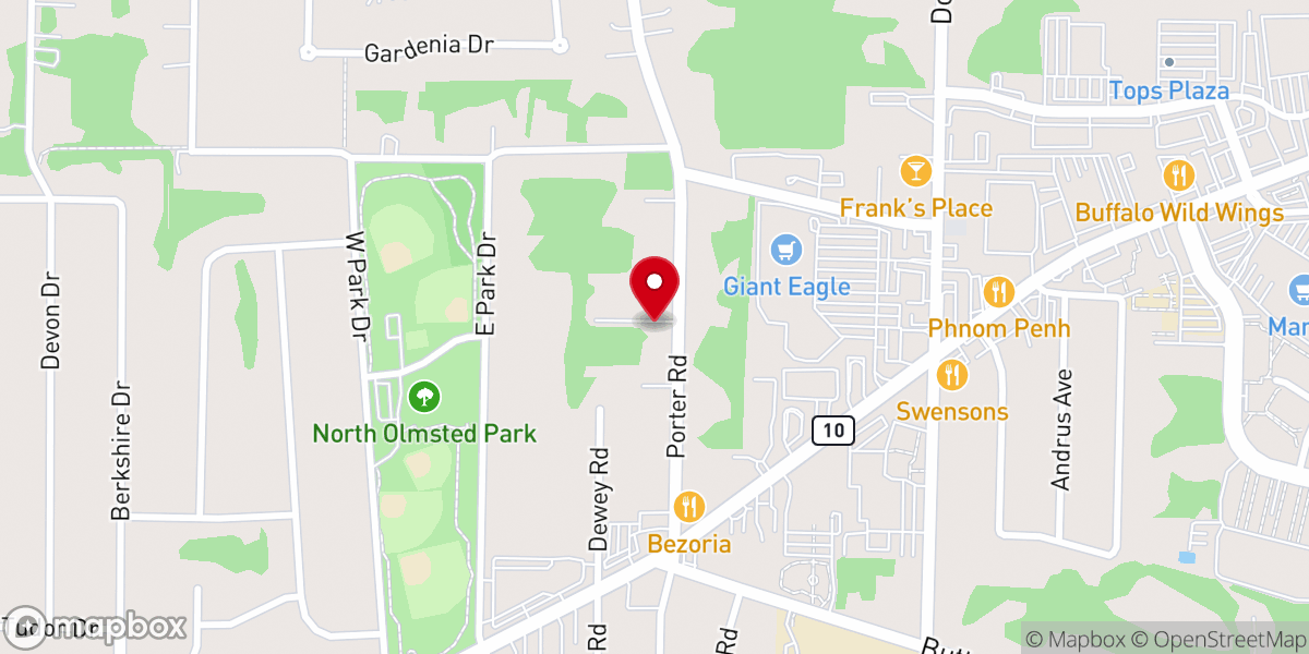Map showing location of Olmsted Unitarian Universalist Congregation