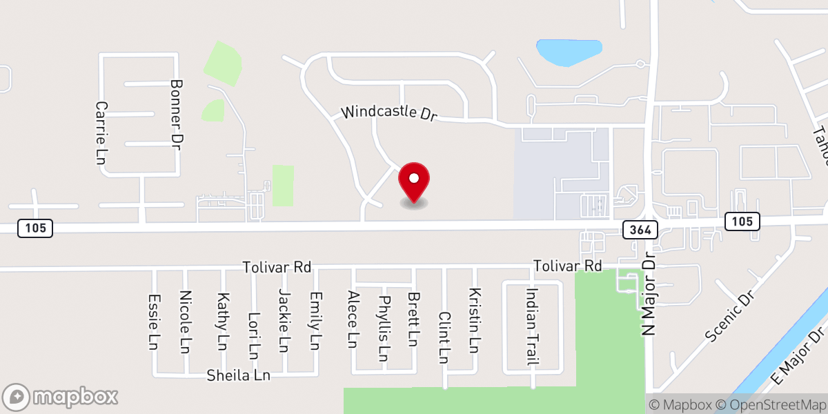 Map showing location of Beaumont Bible Church
