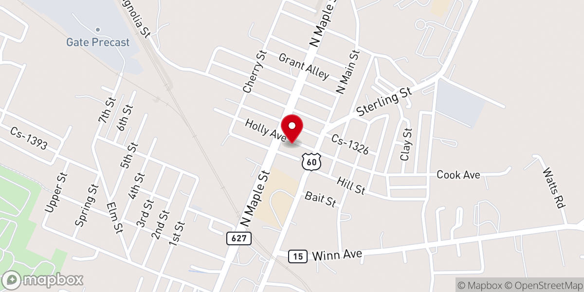 Map showing location of Winchester Christian Baptist Church