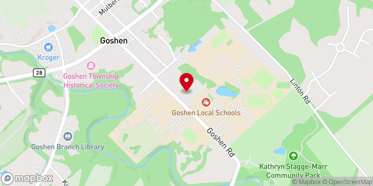 Map showing location of Goshen Methodist Church a Global Methodist Church