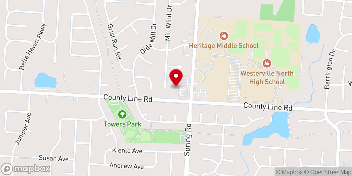 Map showing location of Westerville Community United Church of Christ
